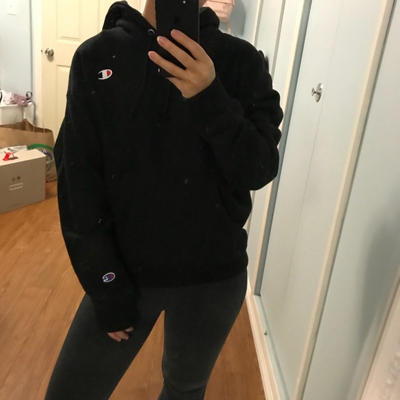 Champion Tops - CHAMPION Reverse weave Hoodie Black